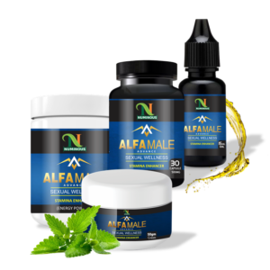 ALFA MALE advance, Junior all in one pack, Sexual Stamina Booster, Timing Booster, Pack of 4(30-caps,15-ml oil, 100g-powder, 50g-cream)